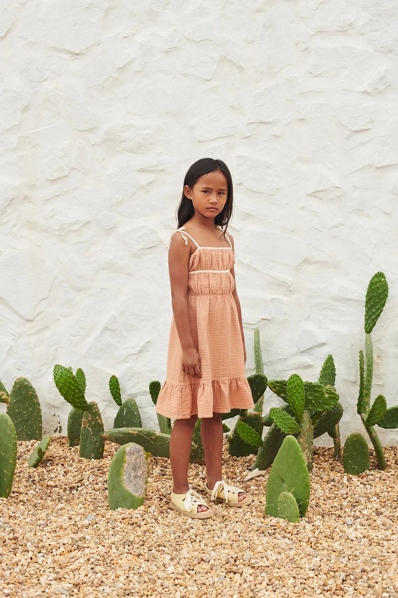 Liilu Organics Malin Dress in Apricot Cream