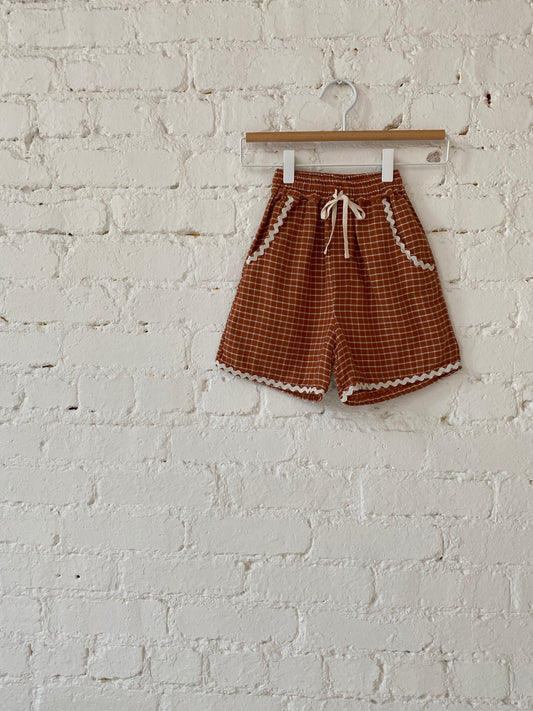 Liilu Organics Lucia Shorts in Check