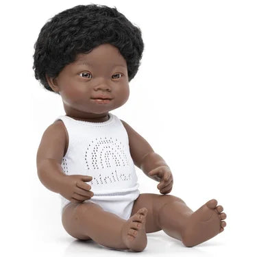 Miniland African Boy Doll w/Down syndrome